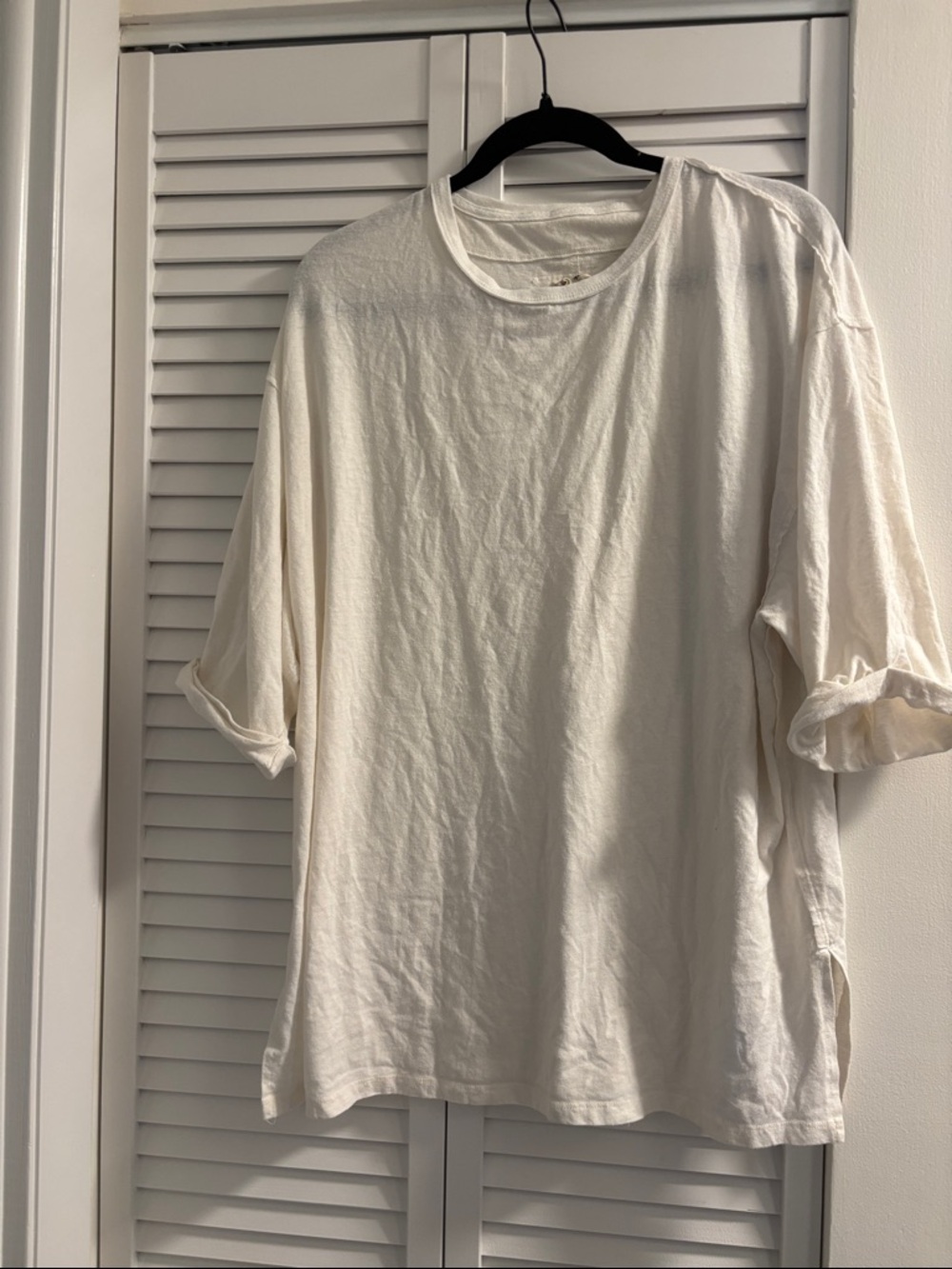 Free People oversized long tee. Ivory